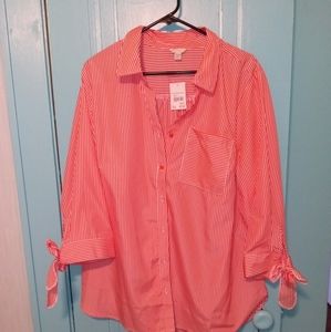 Red white stripped shirt